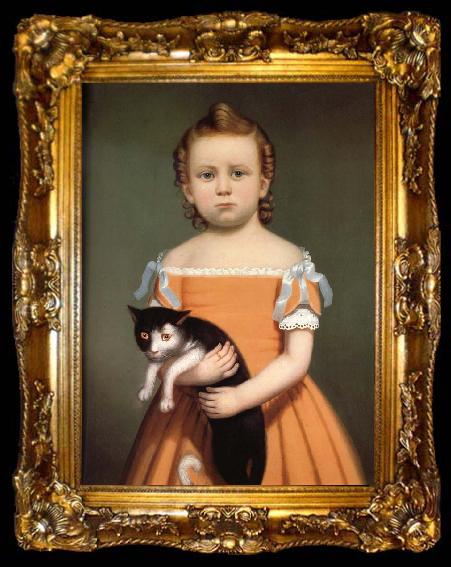 framed  William Thompson Bartoll Gril and Cat, ta009-2